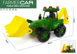Tractor met frontlader en graafmachine - Geluid en lichtjes ( 40CM) 