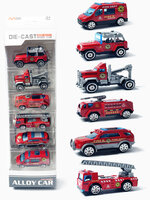 Mini brandweer wagens set 6 stuks - model auto's Die Cast