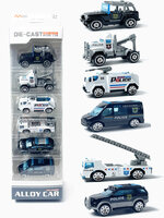 Mini politiewagens set 6 stuks - model auto's Die Cast