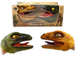 2in1 Hand Puppet Tyrannosaurus speelgoed - rubber Realistic handpop dinosaurus - set 2stuks