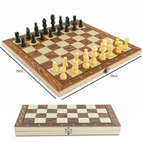 Magnetisch spelbord hout - set 3in1 - Chess - checkers - backgammon - 34CM