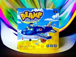 Vliegtuigverlichting Muziek Simulatie Kinderspeelgoed blauw en Oranje 20cm.