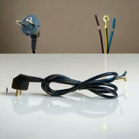 Aansluitsnoer 3x1.5mm² 1.5 meter zwart Pen AARDE