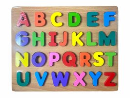 Houten Alfabet inlegpuzzel - Letters ( ABC ) Puzzelbord  speelgoed - 29.8x23.8cm
