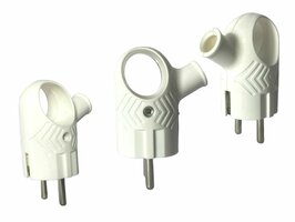 Schuko Stekker met Handvat - Spatwaterdicht IP44 - Randaarde - Rubber - wit