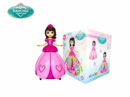 Dansende Prinses Engel-pop met 3D LED-verlichting, muziek en 360° draaibaar - Bump and Go 