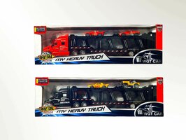 Vrachtwagen autotransporter + 2 mini 3in1 - pull-back drive Truck