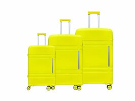 Kofferset geel Trolleyset 3-delig PP silicone reiskoffer 