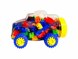 Speelgoed Bouwblokjes - In Auto Box - bouwstenen + auto 100 stuks Bouwstenen 