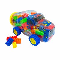 Speelgoed Bouwblokjes - In Auto Box - bouwstenen + auto 100 stuks Bouwstenen 