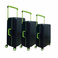 Hardcase kofferset zwart - 3 stuks - TSA Slot - brede handgreep ( Bubule )