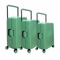 Hardcase kofferset pista groen - 3 stuks - TSA Slot - brede handgreep ( Bubule )