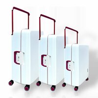 Hardcase kofferset wit - 3 stuks - TSA Slot - brede handgreep ( Bubule )