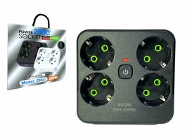 Europese stekkerdoos, 4 stopcontacten zonder verlengkabel met 2 USB 1 Type-C-poorten