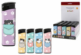 Aanstekers Pocket Cats – Schattige  katten print - Fix Flame Aanstekers 50 stuks per tray 