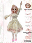 Demi Girl Prinses pop speelgoed - met chique classic feest jurkje - 56CM Demi Girl Prinses pop speelgoed - met chique classic feest jurkje - 56CM
