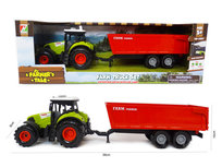 Landbouw tractor voertuig met kiepende aanhangwagen - met geluid en lichtjes - speelgoed traktor 38CM Landbouw tractor voertuig met kiepende aanhangwagen - met geluid en lichtjes - speelgoed traktor 38CM