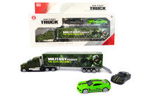 Autotransporter met 2 auto's - Military vrachtwagen 1:58 - DIE-CAST TRUCK SERIES - model auto's Autotransporter met 2 auto's - Military vrachtwagen 1:58 - DIE-CAST TRUCK SERIES - model auto's