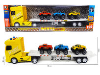 Auto transporter met 3 mini auto's -maakt geluid en lichtjes op - 55CM vrachtwagen Auto transporter met 3 mini auto's -maakt geluid en lichtjes op - 55CM vrachtwagen