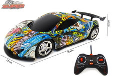 Rc auto met Led koplampen 1:16 - radio grafisch Sport Car (28CM) Rc auto met Led koplampen 1:16 - radio grafisch Sport Car (28CM)