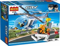 COGO 4149 Police City - Politiehelikopter + dief op scooter bouwset van 164stuks - Bouwblokken set COGO 4149 Police City - Politiehelikopter + dief op scooter bouwset van 164stuks - Bouwblokken set